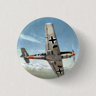 WWII ME-109 Aircraft in Flight 3 Cm Round Badge