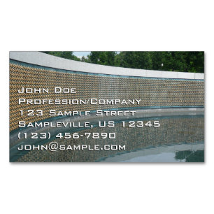 WWII Memorial Freedom Wall in Washington DC Magnetic Business Card