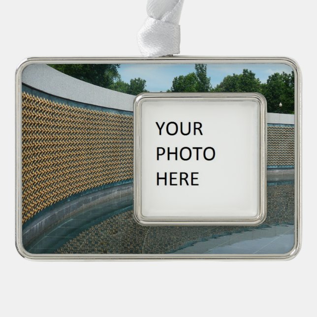 WWII Memorial Freedom Wall in Washington DC Silver Plated Framed Ornament (Front)
