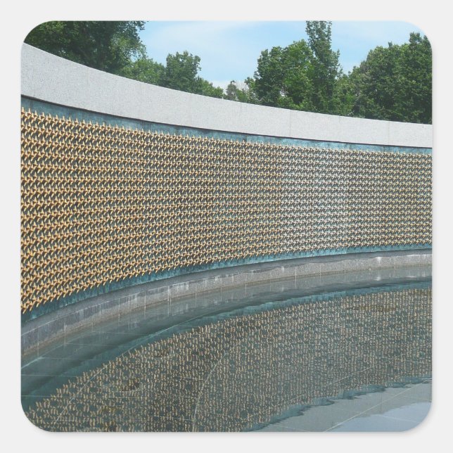 WWII Memorial Freedom Wall in Washington DC Square Sticker (Front)