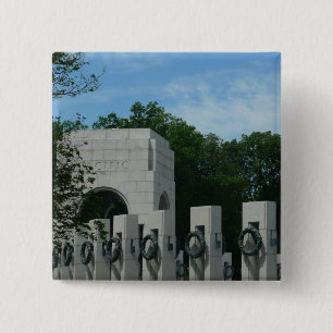 WWII Memorial Wreaths II in Washington DC 15 Cm Square Badge