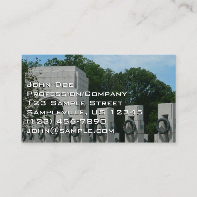 WWII Memorial Wreaths II in Washington DC Business Card (Front)