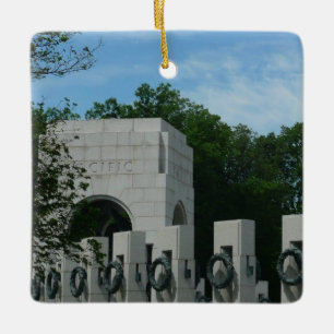 WWII Memorial Wreaths II in Washington DC Ceramic Ornament
