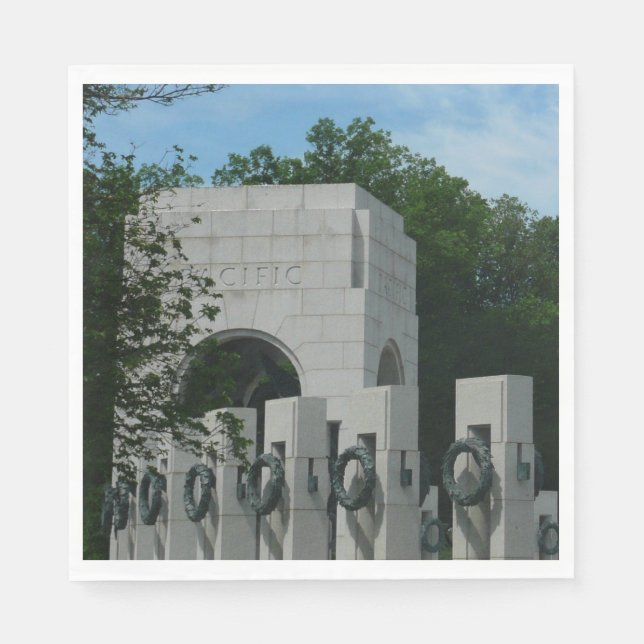 WWII Memorial Wreaths II in Washington DC Napkin (Front)