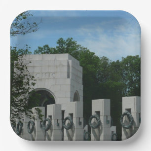 WWII Memorial Wreaths II in Washington DC Paper Plate