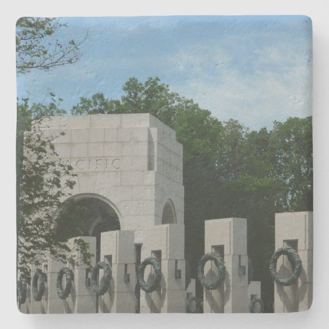 WWII Memorial Wreaths II in Washington DC Stone Coaster (Front)