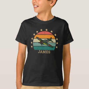 WWII Military Fighter War Aeroplane Retro T-Shirt