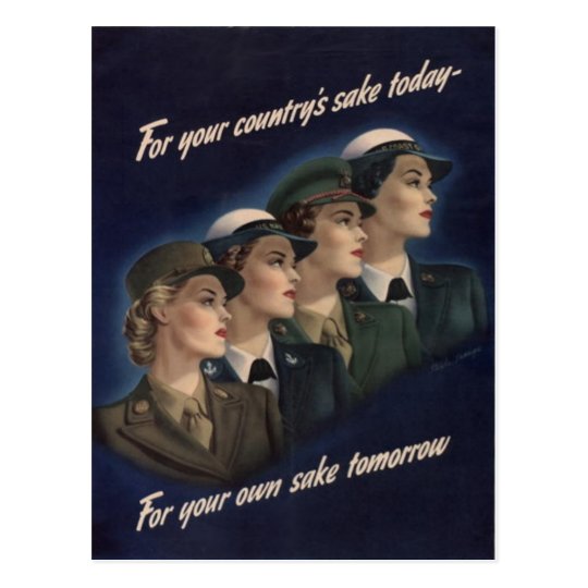 WWII Military Recruiting Poster -- Women Postcard