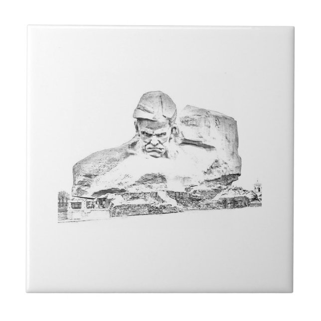 WWII Monument Fortress Architecture Sketch Tile (Front)