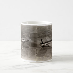WWII P-51 Mustang in Flight Coffee Mug