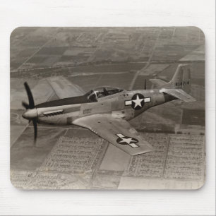 WWII P-51 Mustang in Flight Mouse Mat