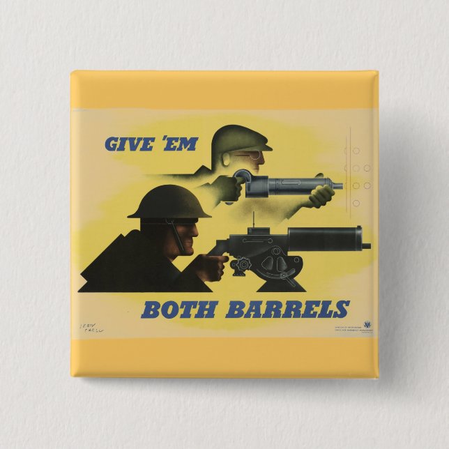 WWII Patriotic Poster 15 Cm Square Badge (Front)