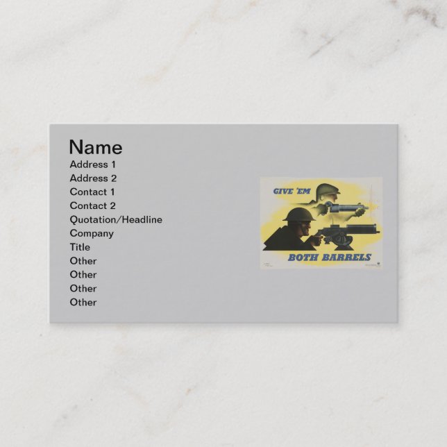 WWII Patriotic Poster Business Card (Front)