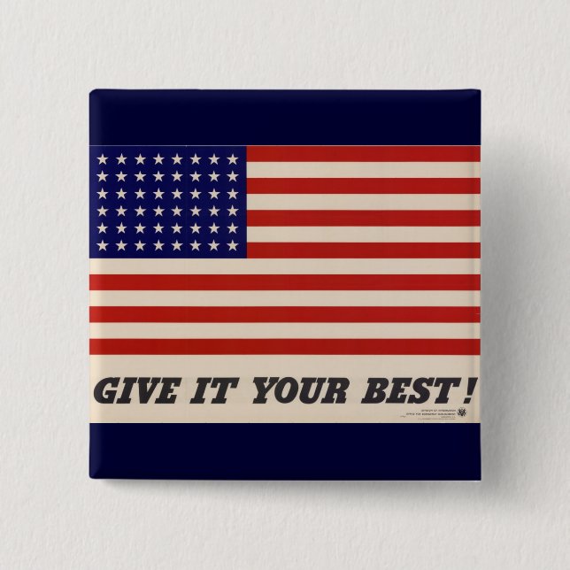 WWII Patriotic Poster Button (Front)