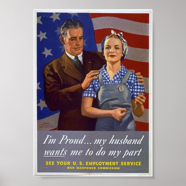 WWII Patriotic Poster  / Civilian Jobs (Front)