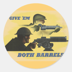 WWII Patriotic Poster Classic Round Sticker