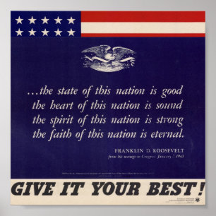 WWII Patriotic Poster Poster