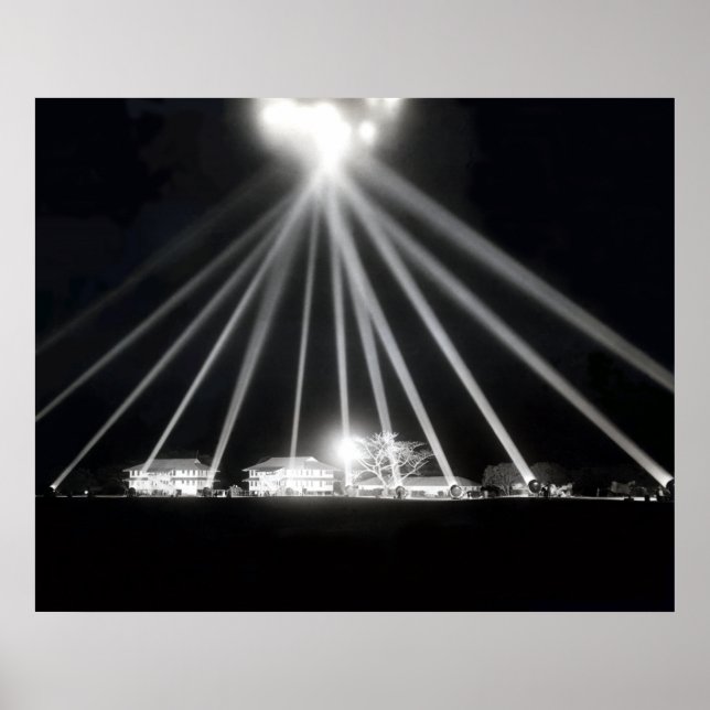 WWII Pearl Harbour Searchlights Poster (Front)