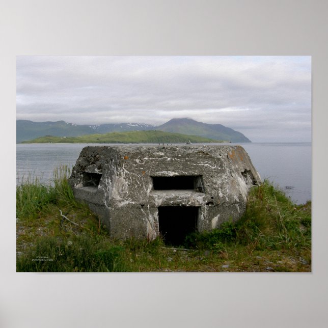 WWII Pillbox in Dutch Harbour, Alaska Poster (Front)