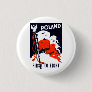 WWII Poland, First to Fight Poster 3 Cm Round Badge