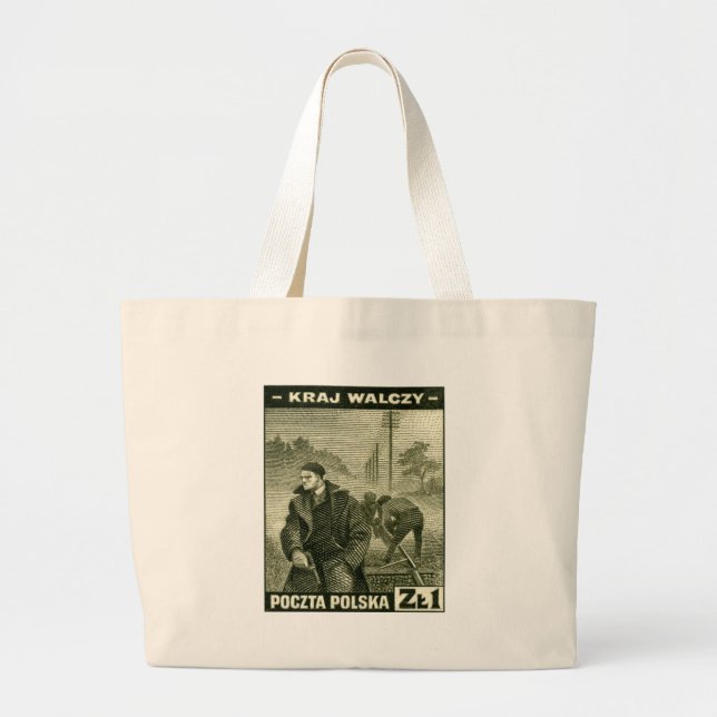 WWII Polish Home Army Large Tote Bag (Front)