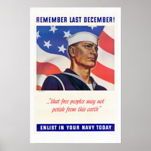 WWII Remember Last December! Poster