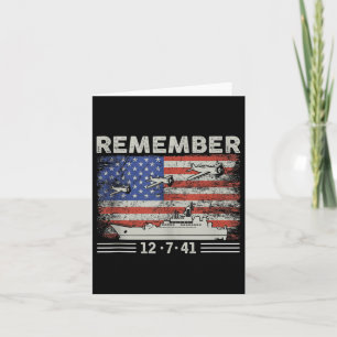 Wwii Remember Pearl Harbour Memorial Day December Card