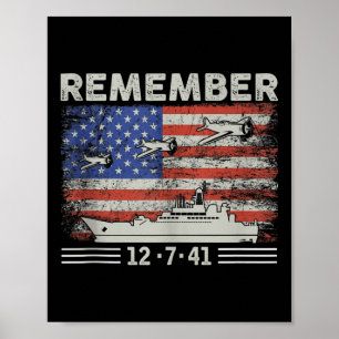 Wwii Remember Pearl Harbour Memorial Day December Poster