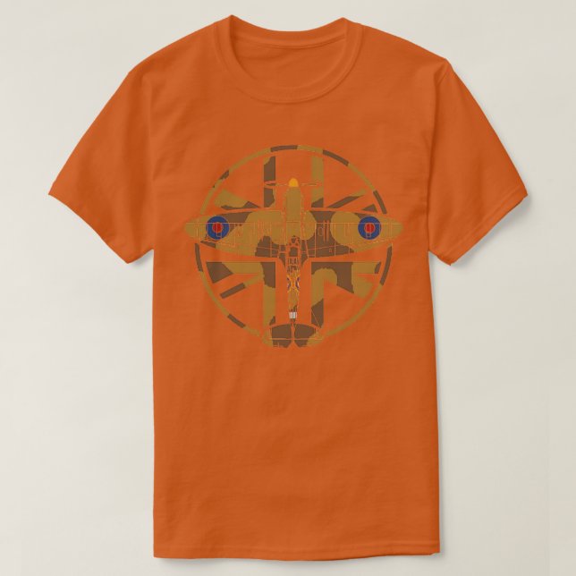 WWII Spitfire RAF Desert Camo DEMS T-Shirt (Design Front)