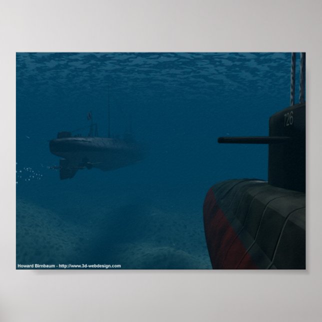 WWII Sub Battle Poster (Front)
