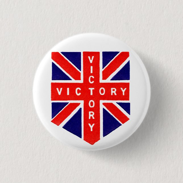 WWII Union Jack Victory 3 Cm Round Badge (Front)