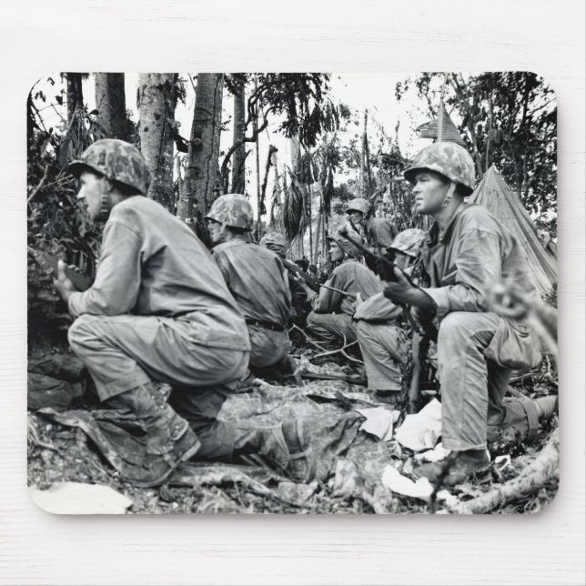 WWII US Marines on Peleliu Mouse Mat (Front)