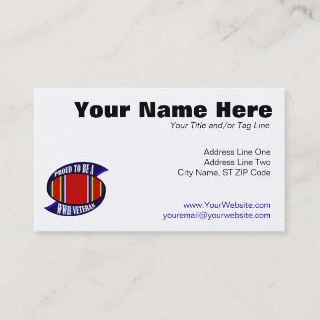 WWII Vet Business Card (Front)