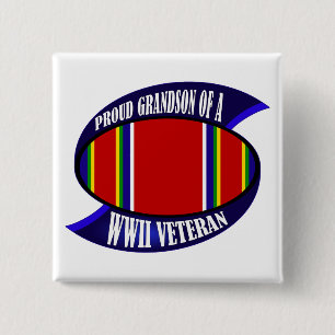 WWII Vet Grandson 15 Cm Square Badge