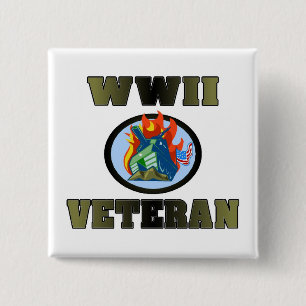 WWII Veteran 15 Cm Square Badge