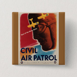 WWII Vintage Poster 15 Cm Square Badge