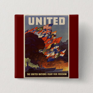 WWII Vintage Poster Button