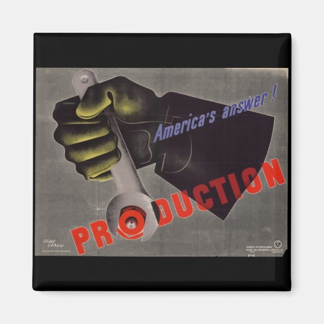 WWII Vintage Poster Magnet (Front)