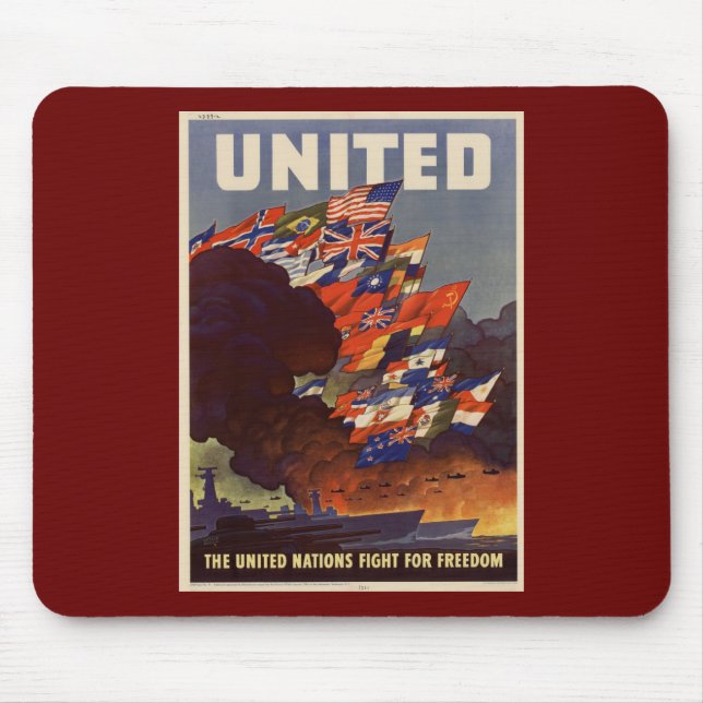WWII Vintage Poster Mouse Pad (Front)