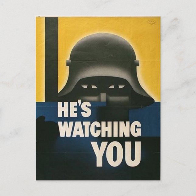 WWII Vintage Poster Postcard (Front)