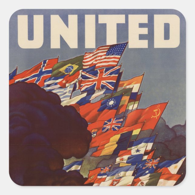 WWII Vintage Poster Sticker (Front)