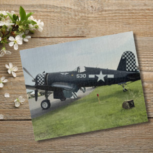 WWII Warbird Aeroplane Photo Dad Birthday Aviation Jigsaw Puzzle
