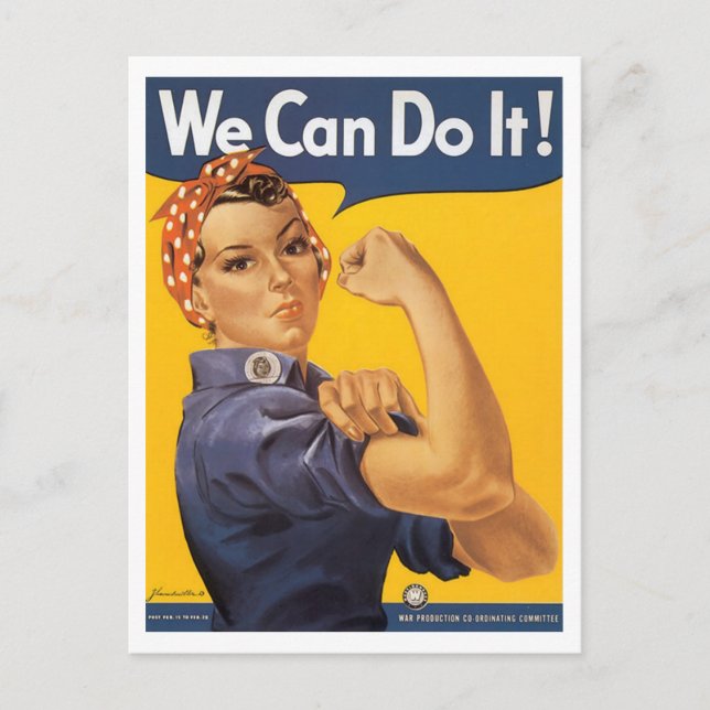 WWII “We Can Do It!” Postcard (Front)