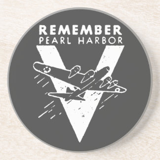 WWII White Remember Pearl Harbour Coaster