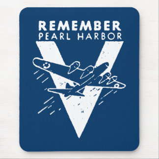 WWII White Remember Pearl Harbour Mouse Mat