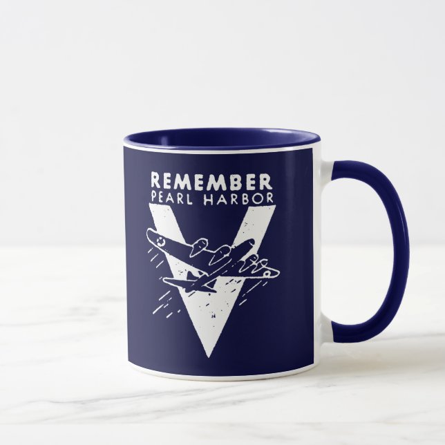 WWII White Remember Pearl Harbour Mug (Right)