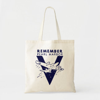 WWII White Remember Pearl Harbour Tote Bag