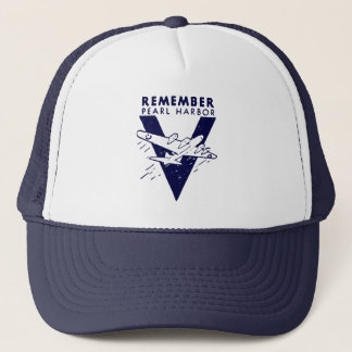 WWII White Remember Pearl Harbour Trucker Hat