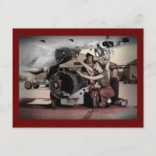 WWII Women Working on Aeroplane Postcard