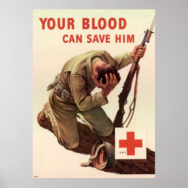 WWII Your Blood Can Save Him Poster (Front)